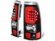 Red C-Bar LED Tail Lights; Black Housing; Clear Lens (03-06 Sierra 1500 Fleetside)