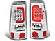 Red C-Bar LED Tail Lights; Chrome Housing; Clear Lens (99-03 Sierra 1500 Fleetside)