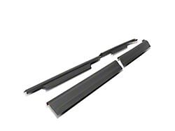 Front and Rear Rocker Panel Sill Plate Covers; Black (04-06 Sierra 1500 Crew Cab)