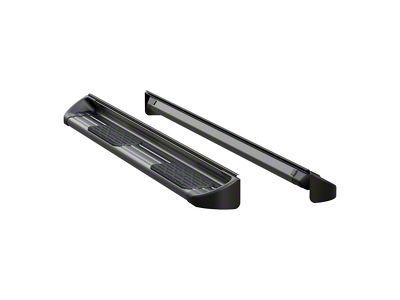 Stainless Side Entry Running Boards; Textured Black (19-24 Sierra 1500 Double Cab)