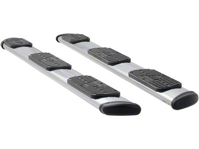 Regal 7-Inch Wheel-to-Wheel Oval Side Step Bars; Polished Stainless (19-24 Sierra 1500 Crew Cab w/ 6.50-Foot Standard Box)