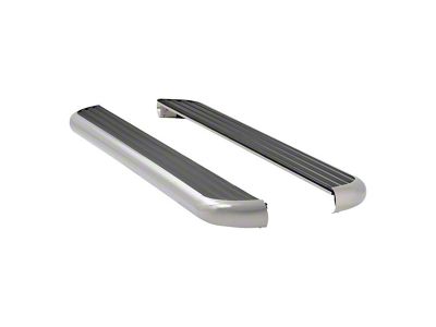 MegaStep 6.50-Inch Running Boards without Mounting Brackets; Polished Stainless (99-18 Sierra Regular Cab w/ 8-Foot Long Box; 07-18 Sierra 1500 Extended/Double Cab w/ 5.80-Foot Short Box; 04-18 Sierra 1500 Crew Cab)
