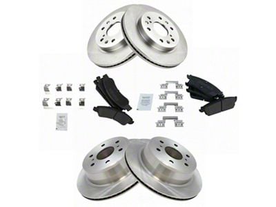 Semi-Metallic 6-Lug Brake Rotor and Pad Kit; Front and Rear (07-13 Sierra 1500)