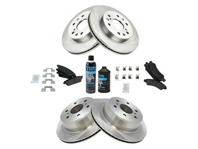 Semi-Metallic 6-Lug Brake Rotor and Pad Kit; Front and Rear (07-13 Sierra 1500)