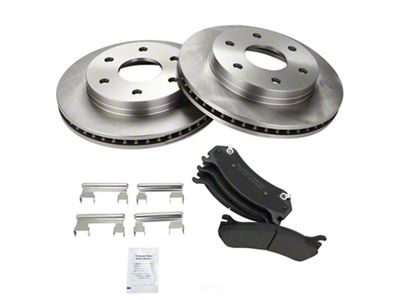 Semi-Metallic 6-Lug Brake Rotor and Pad Kit; Front (99-06 Sierra 1500; 01-04 Sierra 1500 Regular Cab, Extended Cab)