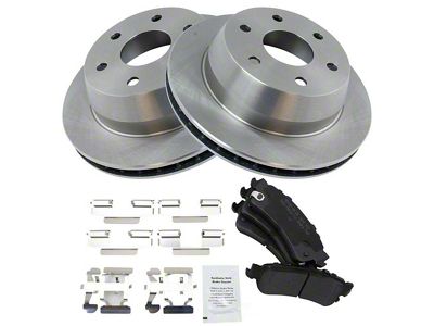 Semi-Metallic 6-Lug Brake Rotor and Pad Kit; Rear (03-06 Sierra 1500 w/ Single Piston Rear Calipers)