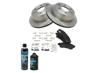 Semi-Metallic 6-Lug Brake Rotor and Pad Kit; Rear (99-06 Sierra 1500 w/ 12.80-Inch Rotors)