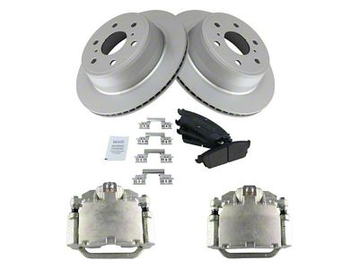 Semi-Metallic 6-Lug Brake Rotor, Pad and Caliper Kit; Rear (07-13 Sierra 1500)