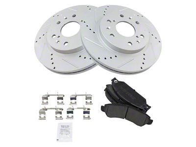 Semi-Metallic Performance 6-Lug Brake Rotor and Pad Kit; Front (05-06 Sierra 1500 w/ Rear Drum Brakes)