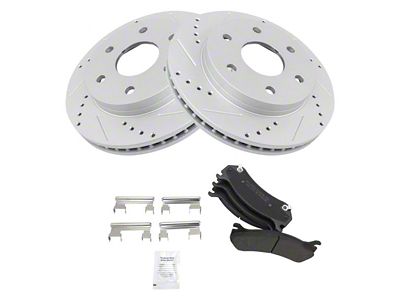 Semi-Metallic Performance 6-Lug Brake Rotor and Pad Kit; Front (99-06 Sierra 1500 w/ Rear Disc Brakes)