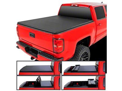 Soft Quad-Fold Tonneau Cover (07-18 Sierra 1500 w/ 5.80-Foot Short Box)