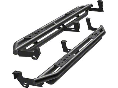 Star Armor Side Step Bars; Textured Black (04-06 Sierra 1500 Crew Cab)