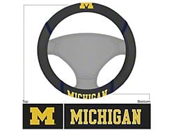 Steering Wheel Cover with University of Michigan Logo; Black (Universal; Some Adaptation May Be Required)