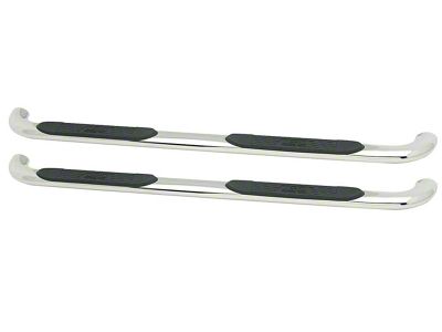 Platinum 4-Inch Oval Side Step Bars; Stainless Steel (14-18 Sierra 1500 Double Cab)