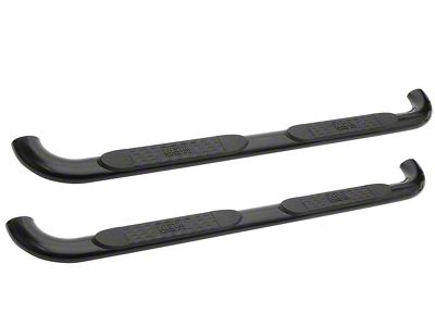 Platinum 4-Inch Oval Side Step Bars; Black (14-18 Sierra 1500 Double Cab)