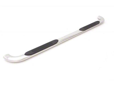 4-Inch Oval Bent Nerf Side Step Bars; Polished Stainless (19-24 Sierra 1500 Crew Cab)