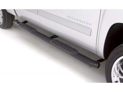 5-Inch Oval Curved Nerf Side Step Bars; Black (00-13 Sierra 1500 Extended Cab)