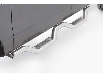 Latitude Nerf Side Step Bars; Polished Stainless (07-13 Sierra 1500 Extended Cab)