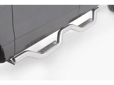 Latitude Nerf Side Step Bars; Polished Stainless (14-18 Sierra 1500 Crew Cab)