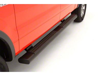 6-Inch Oval Straight Nerf Side Step Bars; Black (14-18 Sierra 1500 Double Cab)
