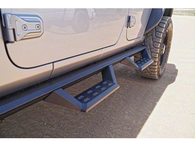 STX Drop Side Step Bars; Black (19-24 Sierra 1500 Crew Cab)