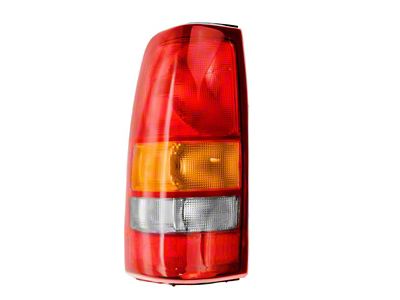 Tail Light; Chrome Housing; Red Clear Lens; Driver Side (99-03 Sierra 1500 Fleetside)