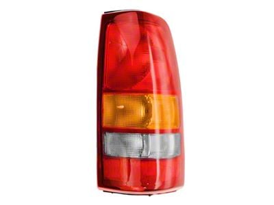 Tail Light; Chrome Housing; Red Clear Lens; Passenger Side (99-03 Sierra 1500)