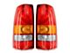 Tail Lights; Chrome Housing; Red Clear Lens (99-03 Sierra 1500 Fleetside)