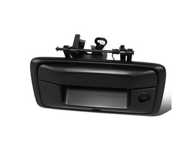 Tailgate Handle with Backup Camera Opening; Textured Black (14-15 Sierra 1500)