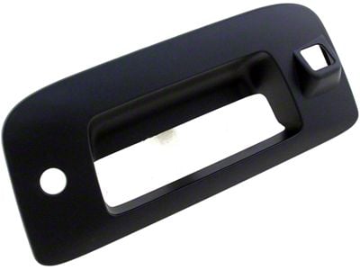 Tailgate Handle Bezel with Keyhole and Backup Camera Hole; Smooth Black (09-13 Sierra 1500)