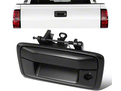 Tailgate Handle with Keyhole Opening; Primer Black (14-18 Sierra 1500)