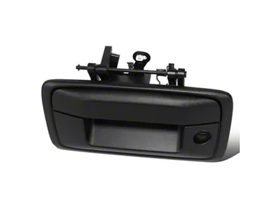 Tailgate Handle without Backup Camera Opening; Textured Black (14-15 Sierra 1500)