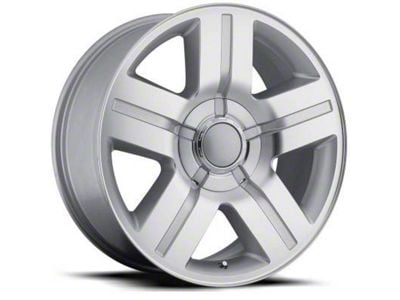 Texas Silverado Replica Silver Machined 6-Lug Wheel; 22x9; 31mm Offset (19-25 Sierra 1500)