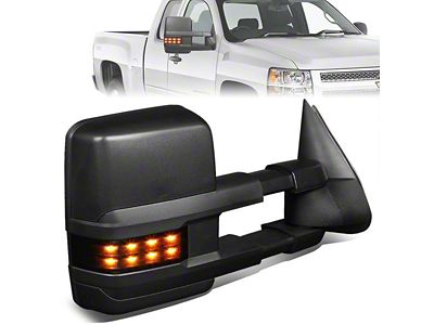 Towing Mirror; Right; Heated; With Smoke Signal; Black (99-02 Sierra 1500)