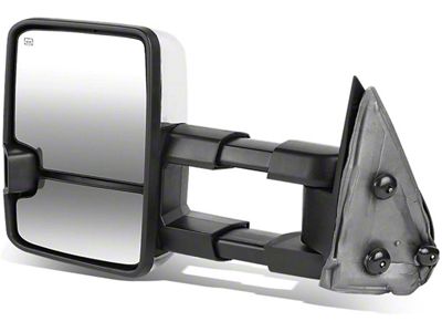 Towing Mirror; Powered; Heated; Smoked Amber LED Signal; Chrome; Left (99-02 Sierra 1500)
