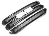 Chrome Delete Upper Grille Overlay; Gloss Black (16-18 Sierra 1500 SLT)