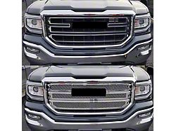 Upper Overlay Grille; Chrome (16-18 Sierra 1500 Base, SLE)