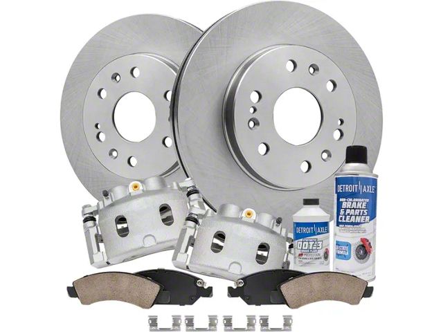 Vented 6-Lug Brake Rotor, Pad, Caliper, Brake Fluid and Cleaner Kit; Front (07-18 Sierra 1500)