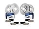 Vented 6-Lug Brake Rotor and Pad Kit; Front and Rear (07-13 Sierra 1500 w/ Rear Disc Brakes)