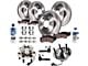 Vented 6-Lug Brake Rotor, Pad, Wheel Hub Assemblies, Brake Fluid and Cleaner Kit; Front and Rear (07-13 4WD Sierra 1500 w/ Rear Disc Brakes)