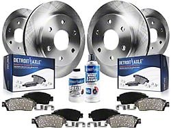 Vented 6-Lug Brake Rotor, Pad, Brake Fluid and Cleaner Kit; Front and Rear (03-06 Sierra 1500 w/ Dual Piston Rear Calipers)