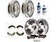 Vented 6-Lug Brake Rotor, Pad, Brake Fluid and Cleaner Kit; Front and Rear (05-08 Sierra 1500 w/ Rear Drum Brakes)