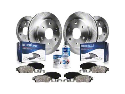 Vented 6-Lug Brake Rotor, Pad, Brake Fluid and Cleaner Kit; Front and Rear (01-06 Sierra 1500 w/ Dual Piston Rear Calipers)