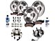Vented 6-Lug Brake Rotor, Pad, Brake Fluid, Clear and Wheel Hub Assembly Kit; Front and Rear (07-13 4WD Sierra 1500 w/ Rear Disc Brakes)