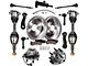 Vented 6-Lug Brake Rotor, Pad, CV Axles, Wheel Hub Assemblies, Idler Arm, Pitman Arm and Tie Rod Kit; Front (99-06 4WD Sierra 1500 w/ Rear Disc Brakes)