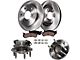 Vented 6-Lug Brake Rotor, Pad and Wheel Assemblies Kit; Front (07-13 2WD Sierra 1500)