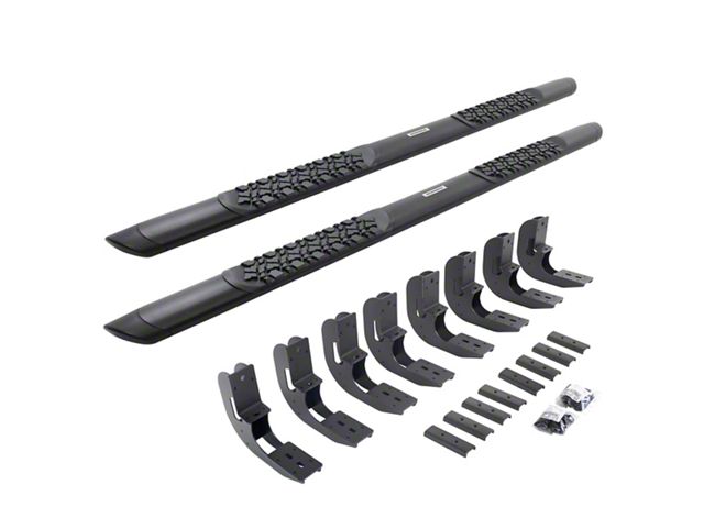 Go Rhino V-Series V3 Running Boards; Textured Black (19-24 Sierra 1500 Crew Cab)