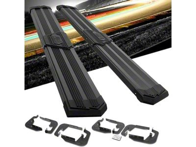 10-Inch Pleated Step Bar Running Boards; Black (20-24 Sierra 2500 HD Crew Cab)