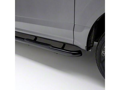 3-Inch Round Side Step Bars; Black (07-19 Sierra 2500 HD Crew Cab)