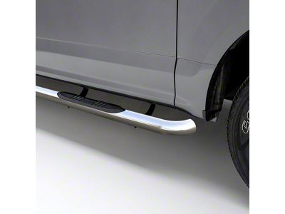 3-Inch Round Side Step Bars; Polished Stainless (20-24 Sierra 2500 HD Crew Cab)